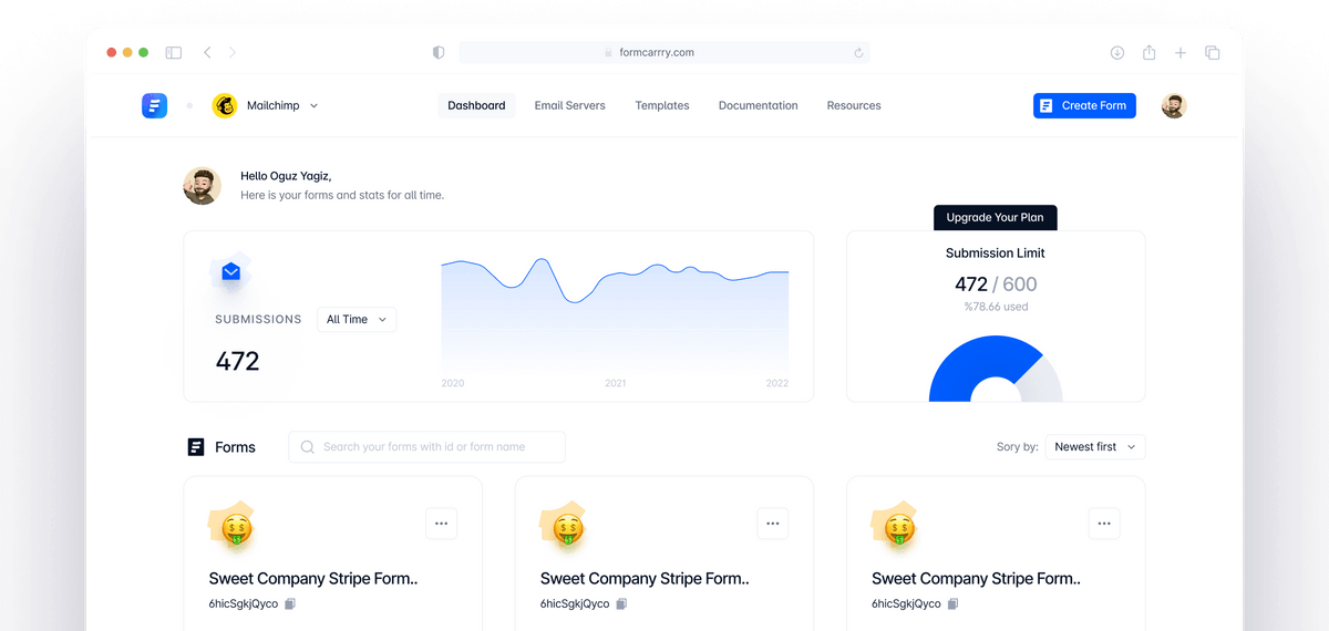 Html form generator free responsive formcarry 